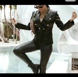 Sarah Ashley NWT Faux Leather Jacket Size Large